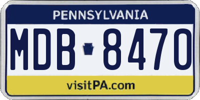 PA license plate MDB8470