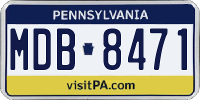 PA license plate MDB8471