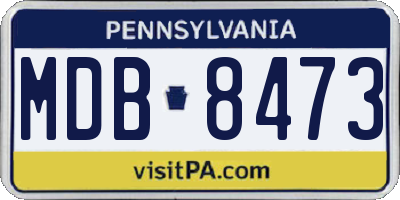 PA license plate MDB8473