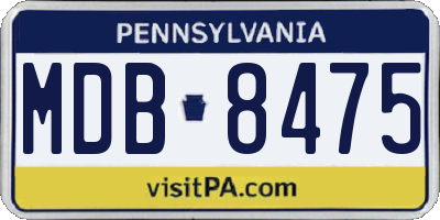 PA license plate MDB8475