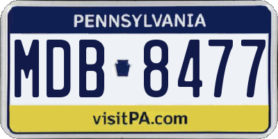 PA license plate MDB8477