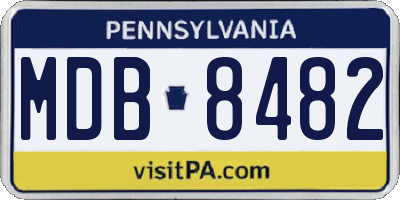 PA license plate MDB8482