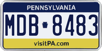 PA license plate MDB8483