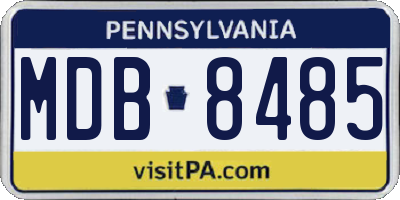 PA license plate MDB8485