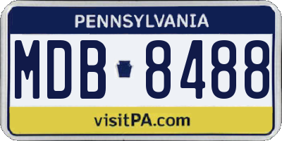 PA license plate MDB8488