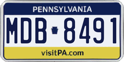 PA license plate MDB8491