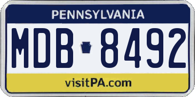 PA license plate MDB8492