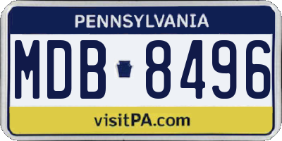 PA license plate MDB8496