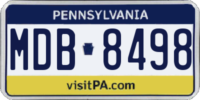 PA license plate MDB8498
