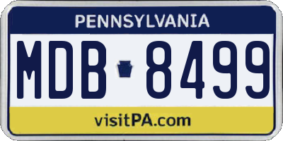 PA license plate MDB8499