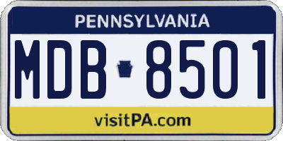 PA license plate MDB8501