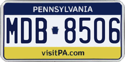 PA license plate MDB8506