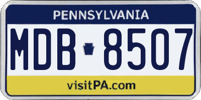 PA license plate MDB8507