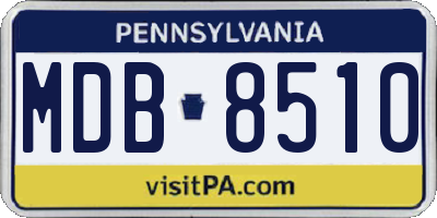 PA license plate MDB8510