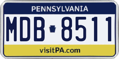 PA license plate MDB8511