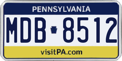 PA license plate MDB8512