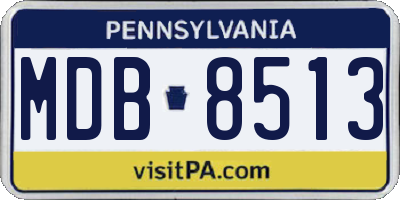PA license plate MDB8513