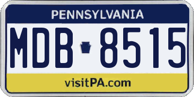 PA license plate MDB8515