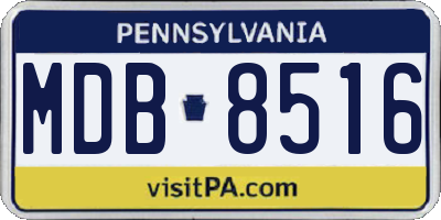 PA license plate MDB8516