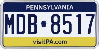 PA license plate MDB8517