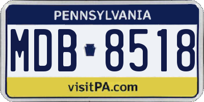 PA license plate MDB8518