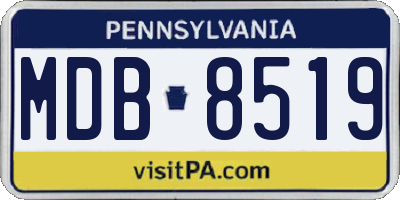 PA license plate MDB8519