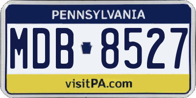 PA license plate MDB8527