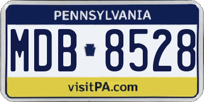 PA license plate MDB8528