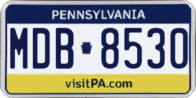 PA license plate MDB8530