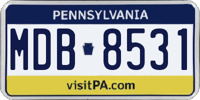 PA license plate MDB8531