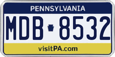 PA license plate MDB8532