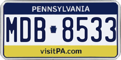 PA license plate MDB8533