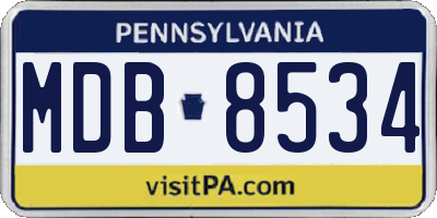 PA license plate MDB8534