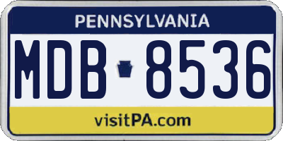 PA license plate MDB8536