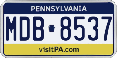 PA license plate MDB8537