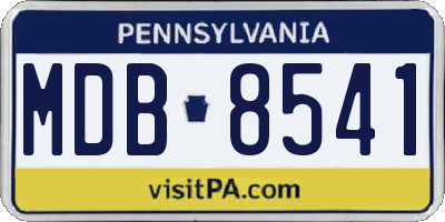 PA license plate MDB8541