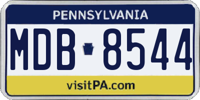 PA license plate MDB8544