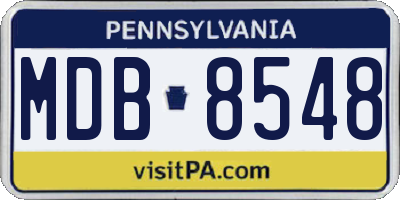 PA license plate MDB8548