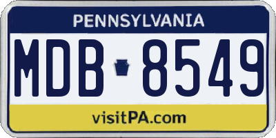 PA license plate MDB8549