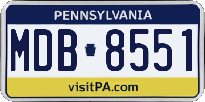 PA license plate MDB8551