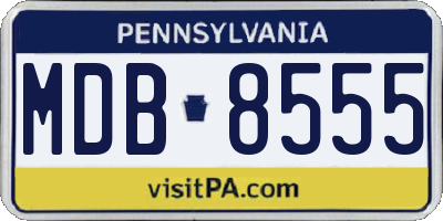 PA license plate MDB8555