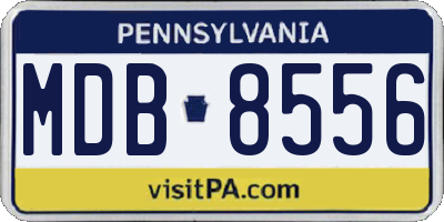 PA license plate MDB8556