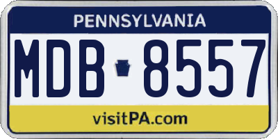 PA license plate MDB8557