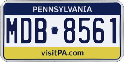 PA license plate MDB8561
