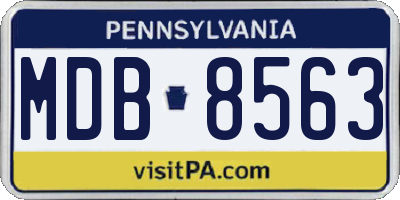 PA license plate MDB8563
