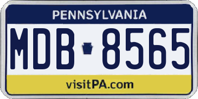 PA license plate MDB8565