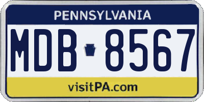 PA license plate MDB8567