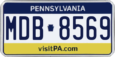 PA license plate MDB8569