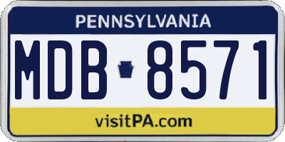 PA license plate MDB8571