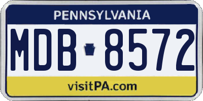 PA license plate MDB8572